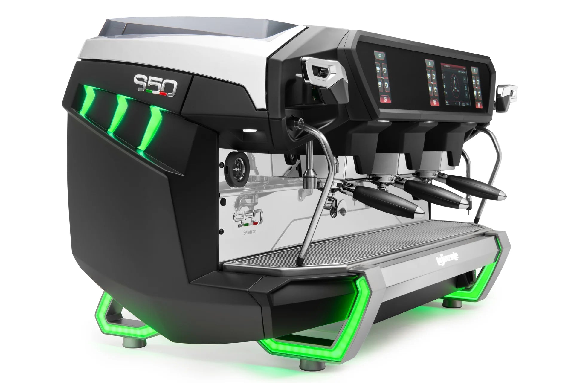 La Spaziale S50 Coffee Machine with 3 groups side view 