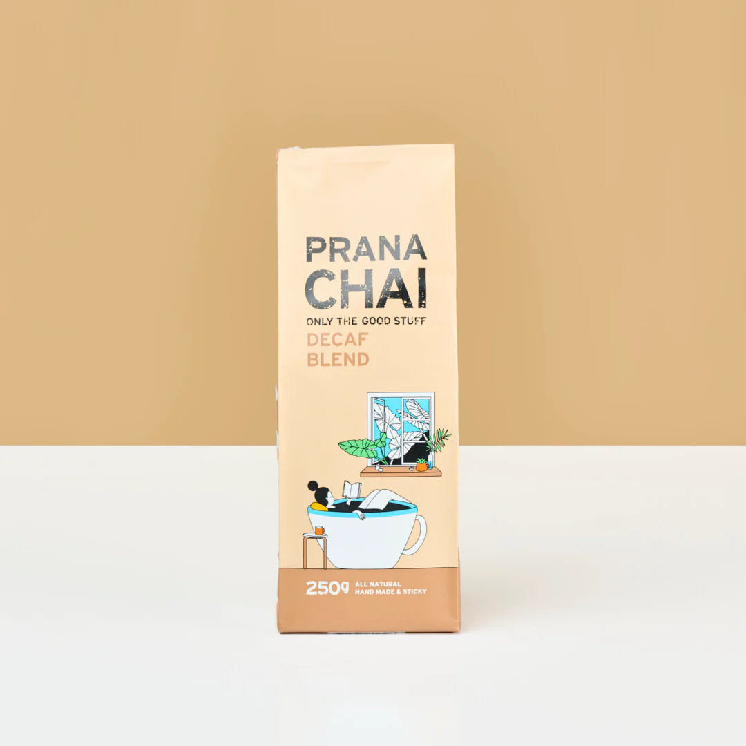Prana Chai decaf blend - product bag